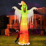 Hourleey Child-Safe 9 FT Halloween Ghost Inflatables – Built-in Fan and LED Lights for Driveway Display and Family-Friendly Yard Parties