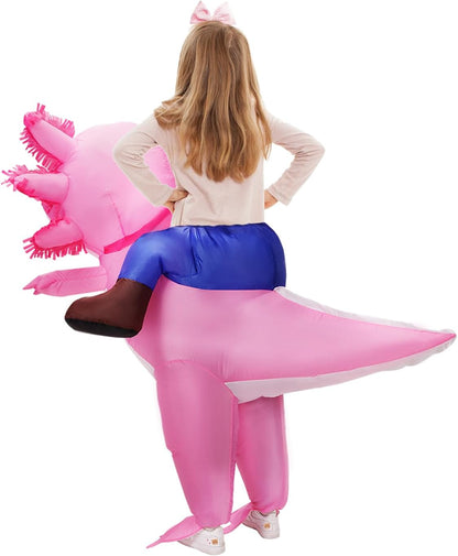 inflatable stegosaurus-axolotl hybrid character design