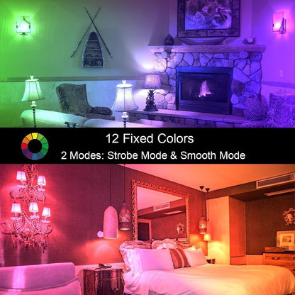 infrared remote control with one-touch flash mode, smooth mode, and brightness adjustment