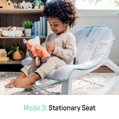 Ingenuity Keep Cozy 3-in-1 Bouncer and Rocker – Kid-Friendly Playroom Seat with 5-Point Harness, 0-30 Months