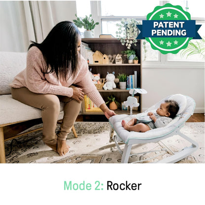 Ingenuity Keep Cozy 3-in-1 Bouncer and Rocker – Kid-Friendly Playroom Seat with 5-Point Harness, 0-30 Months