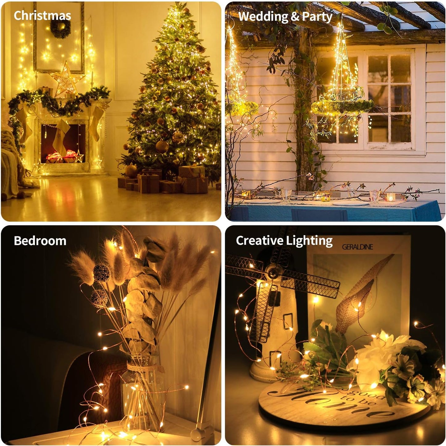 innolife Fairy Lights 6 Pack – Cool-to-Touch Kids Room Decor with No Flame, No Heat and Battery Timer
