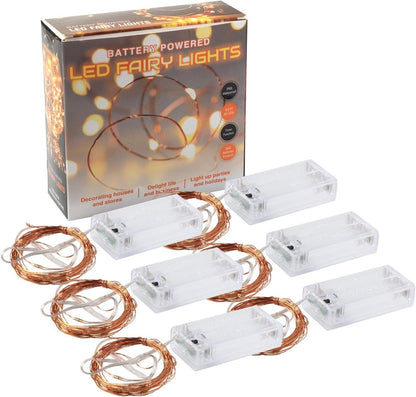 innotree Mini Fairy Lights – Ready-to-Gift Holiday Present for Sister, Warm White 30 LED Battery Operated Strands 6-Pack