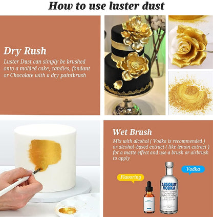 INOCERIS Luster Dust for Kids' Parties – Washable-Safe Gold and Silver Shimmer for Easter Eggs, St. Patrick's Day Treats, and Craft Time
