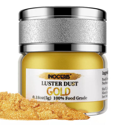 INOCERIS Luster Dust for Kids' Parties – Washable-Safe Gold and Silver Shimmer for Easter Eggs, St. Patrick's Day Treats, and Craft Time
