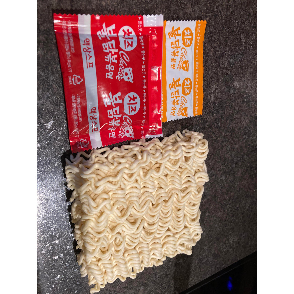instant fried noodle format (stovetop or microwave-ready style)
