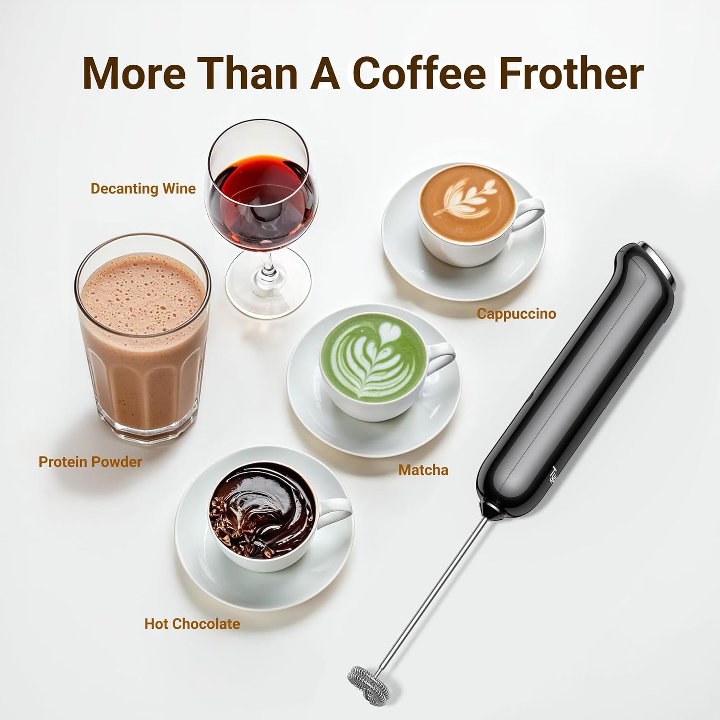 InstaWhisk Milk Frother – Break Room Upgrade for Busy Professionals, Fast Recharge and Splash-Free Mixing