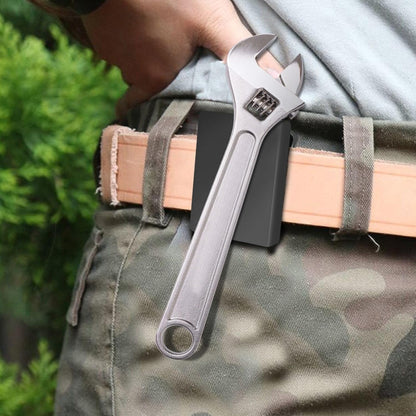 integrated belt clip accepting up to 5.36-inch belt widths, no tools needed for attachment