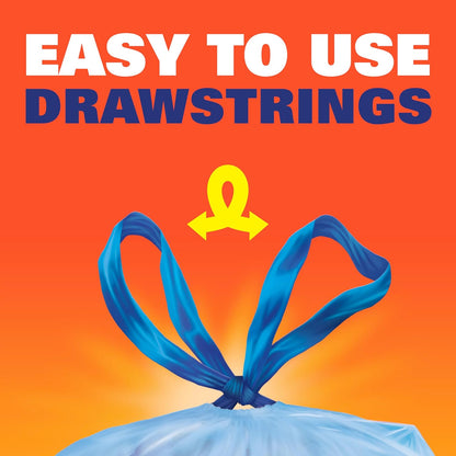 integrated drawstring closure for hands-free tying and lifting