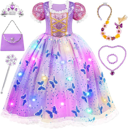 integrated light-up led system built into the princess dress