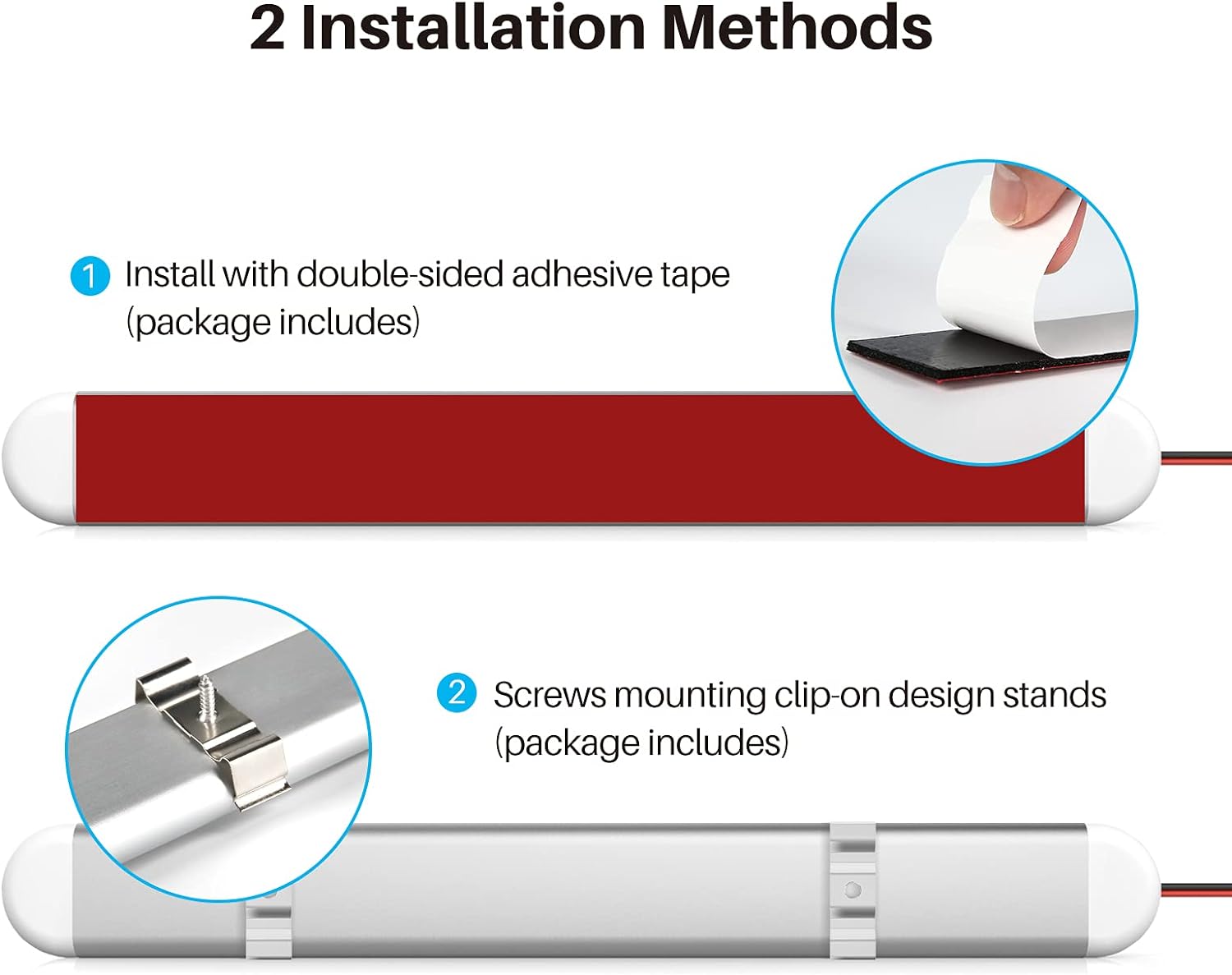 integrated on/off switch located at the end of each light bar