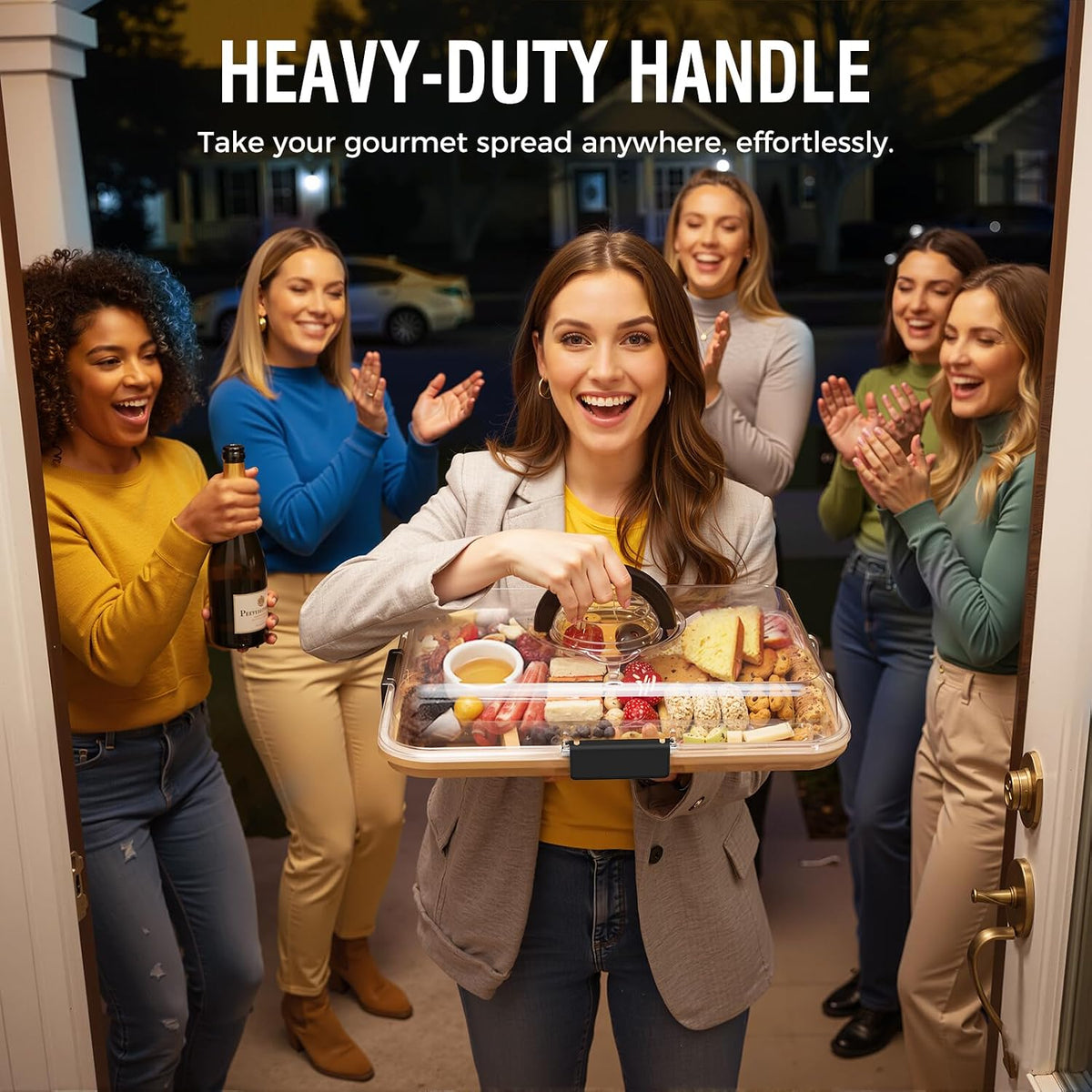 integrated portable handle, four heavy-duty latches, and silicone gasket for a secure seal.
