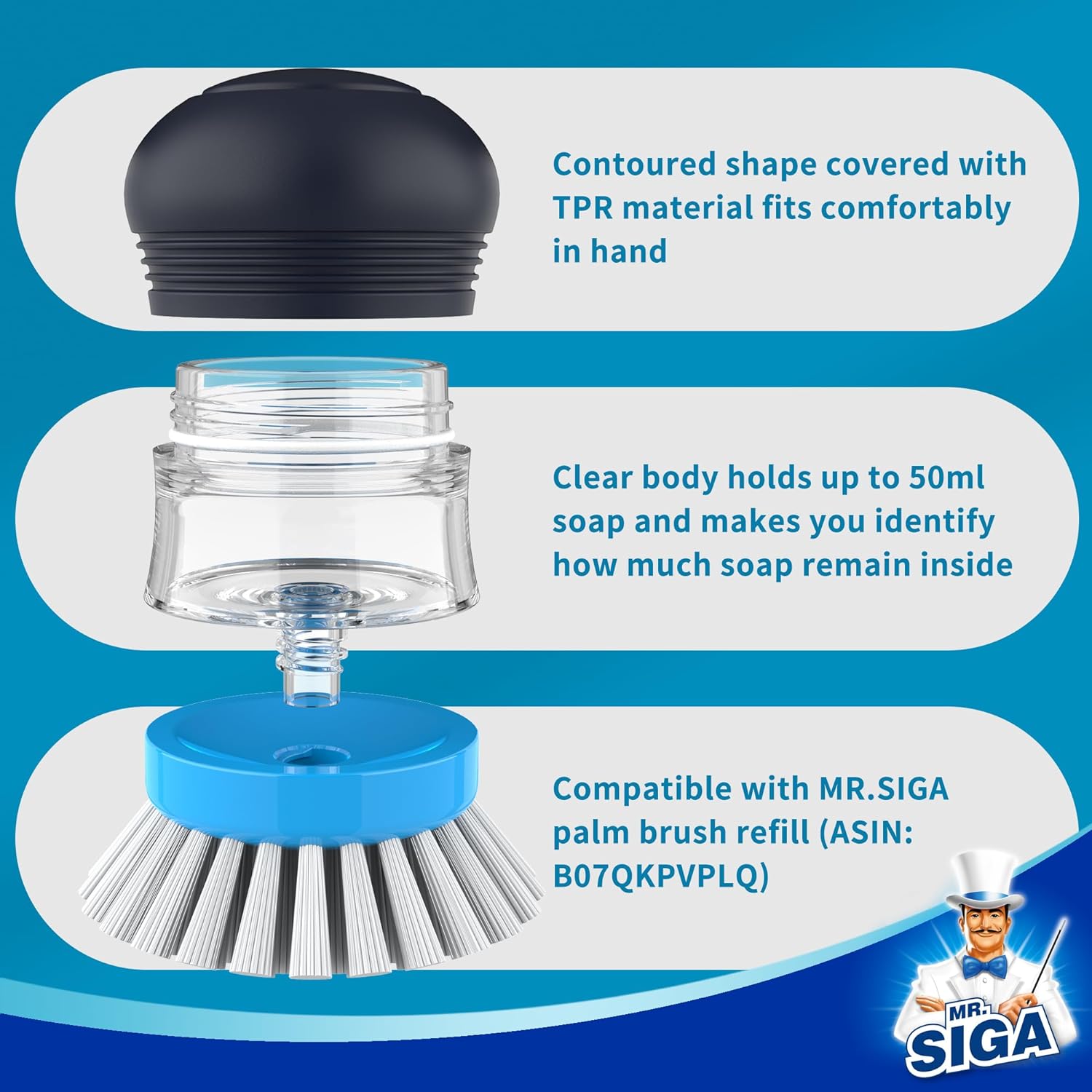 integrated scraper tip for stubborn food residue