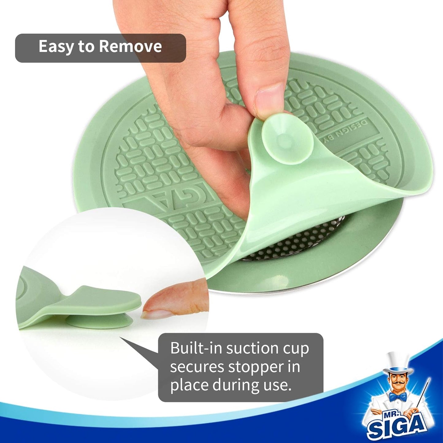 integrated suction cup on the bottom for secure, leak-resistant sealing