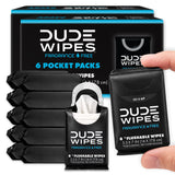 DUDE Wipes Dermatologically Tested Flushable Wipes – Gentle Clean Without Harsh Chemicals, 48 Count Travel Pack