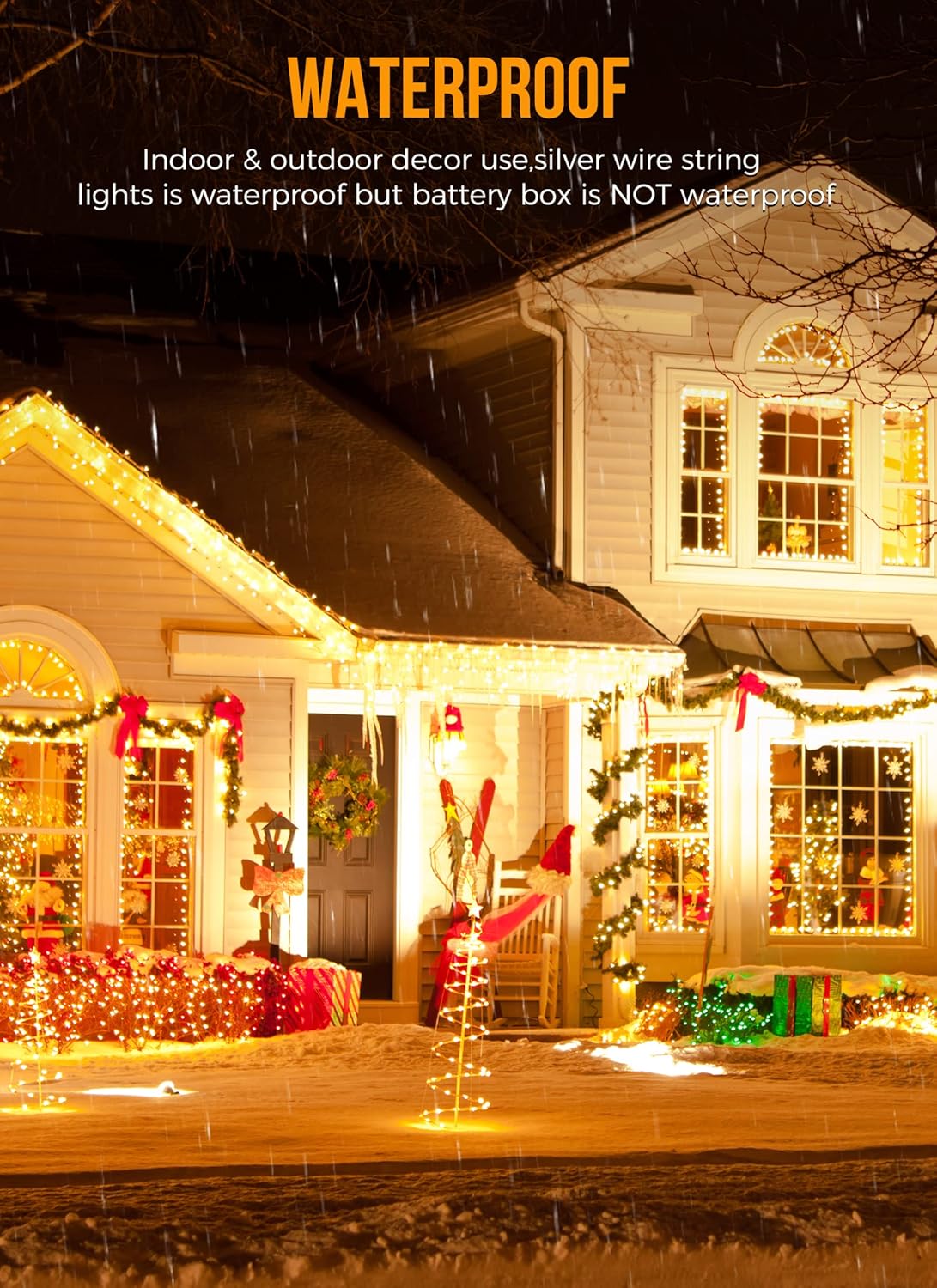 ip44 waterproof light strand (battery box must stay dry)