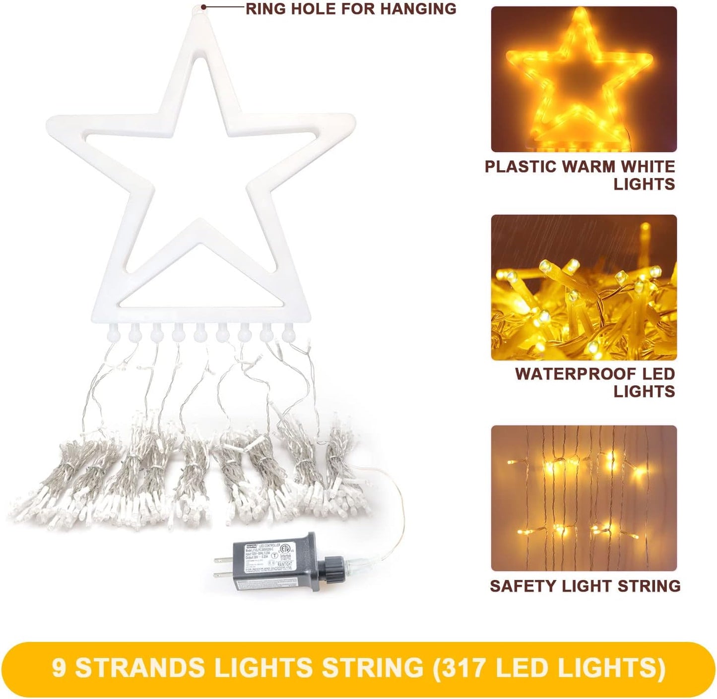 ip44 weatherproof rating on the lights with 30v ul-certified low-voltage plug