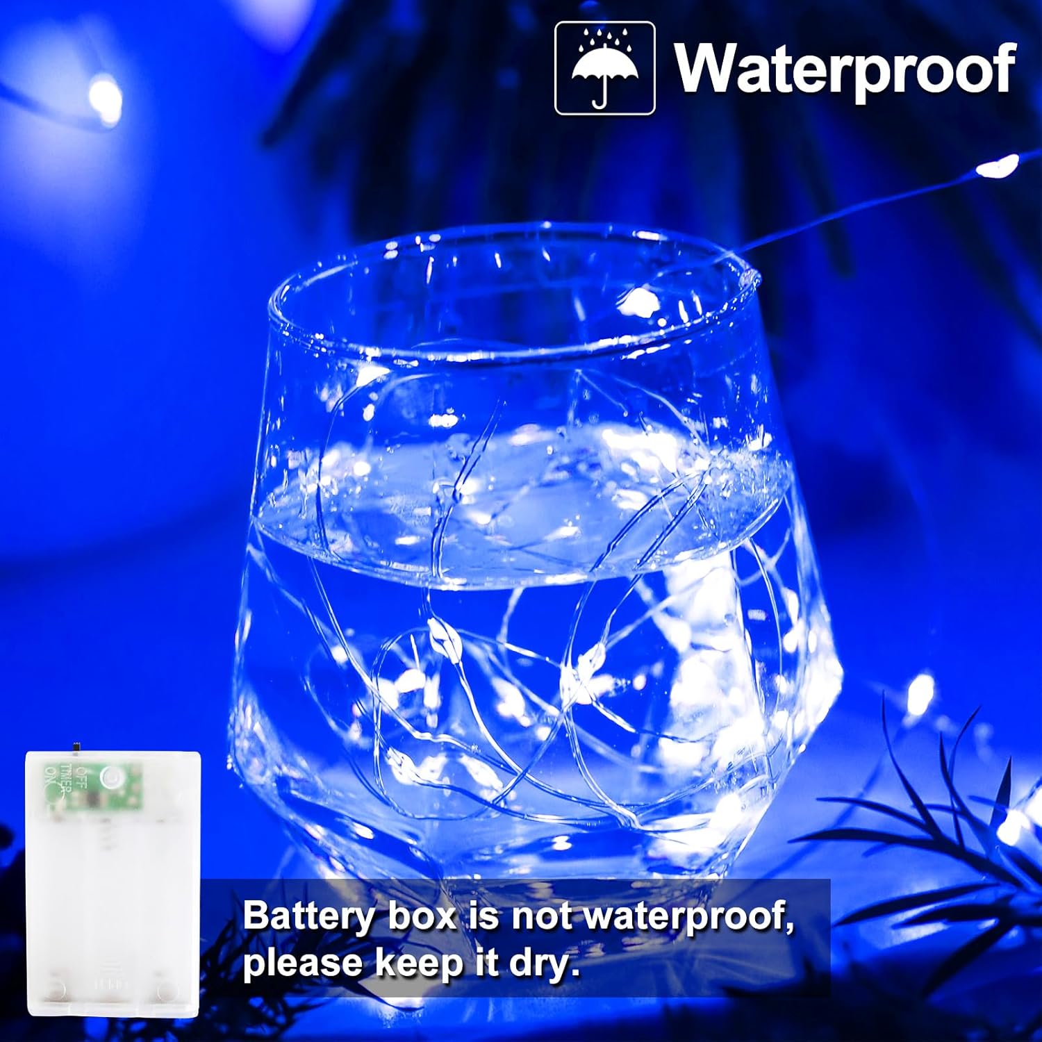 ip65 waterproof led string (battery box must be kept dry)