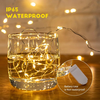 ip65 waterproof string lights (battery case excluded) for outdoor use