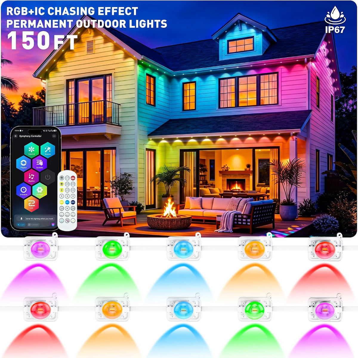 ip67 waterproof rgb+ic led strips available in 100ft, 150ft, 200ft, 300ft, 400ft, and 600ft lengths