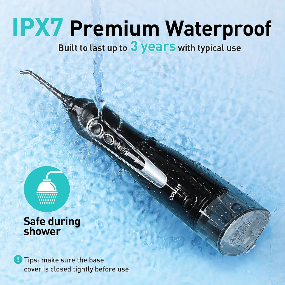 ipx7 waterproof body safe for shower use