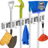 reliahom Broom Holder Wall Mount Mop Hanger Aesthetic Hallway Closet Organizer in Four Color Variants