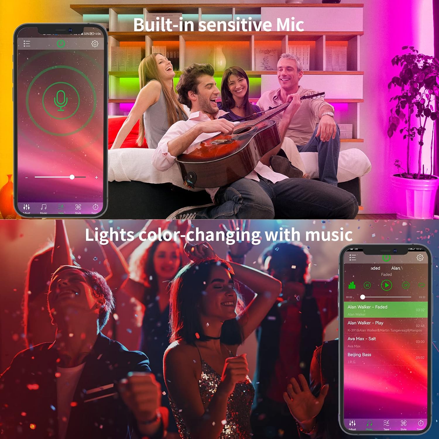 ir remote control with flashing, jump, and fade modes