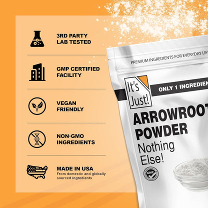 It's Just - Arrowroot Powder for Clutter-Free Pantry, One-Ingredient Thickener and Beauty Multi-Tasker