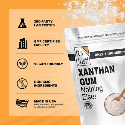 It's Just - Xanthan Gum for Restrained Cooking Spaces, Streamlined Keto and Gluten-Free Staple