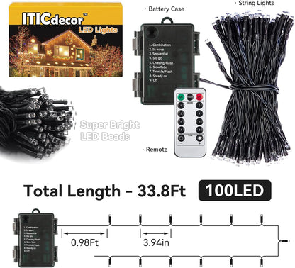 ITICdecor 33ft Black Wire Lights – Versatile Deck and Pergola Lighting for Year-Round Outdoor Use