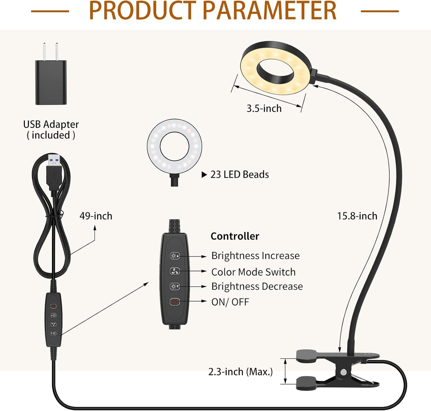 iZELL LED Clip-On Reading Lamp for Kids – Child-Safe Bedside Book Light for Bedroom, Headboard, and Bunk Bed, Eye-Protection Soft Glow