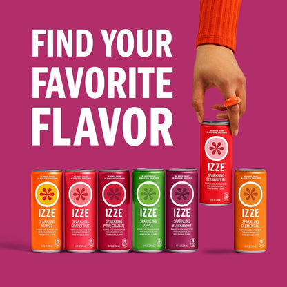 Izze Sparkling Juice – Thoughtful Valentine's Day Gift for the Health-Conscious, 4-Flavor Pack, 8.4 oz Cans