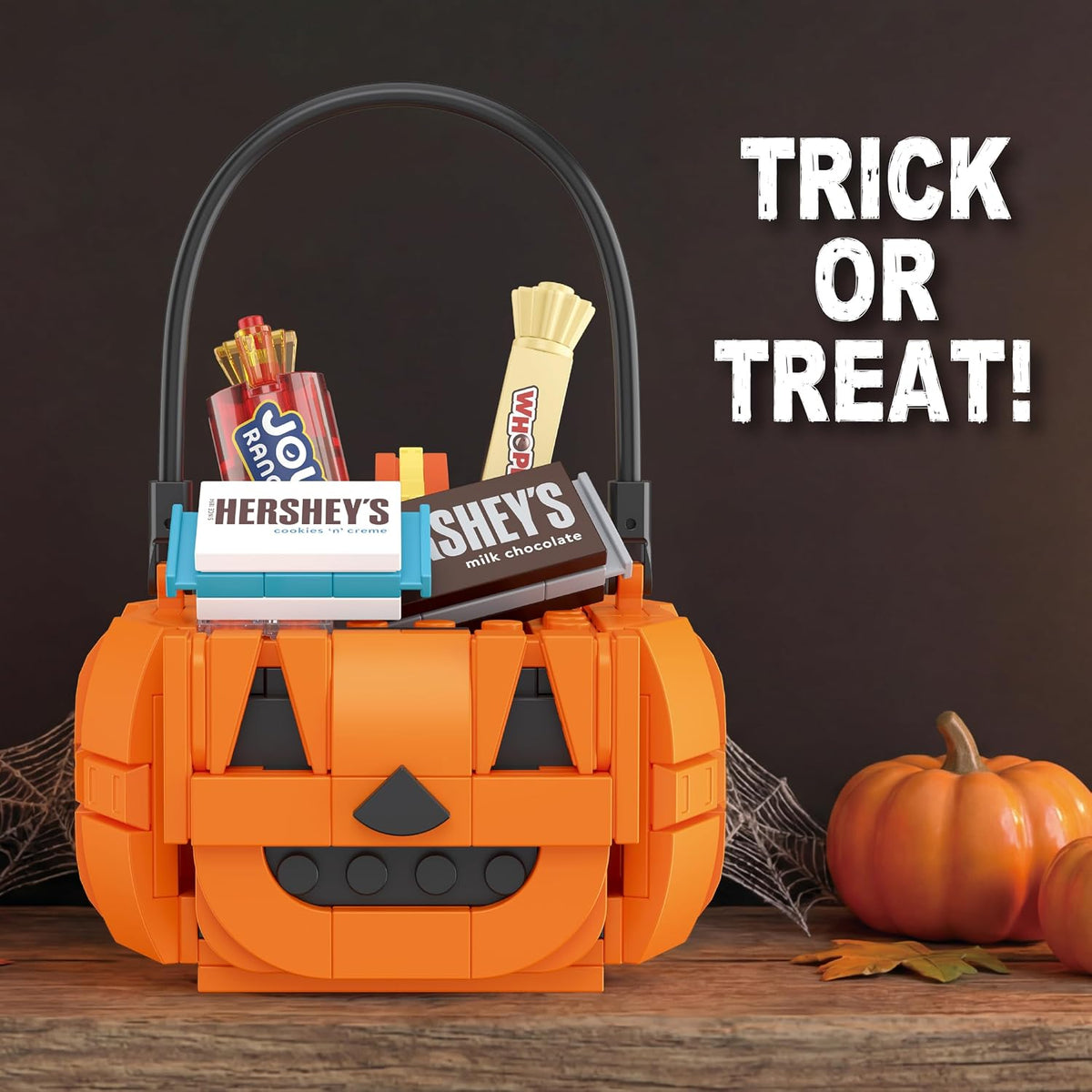jack-o-lantern tub with integrated carry handle for easy transport