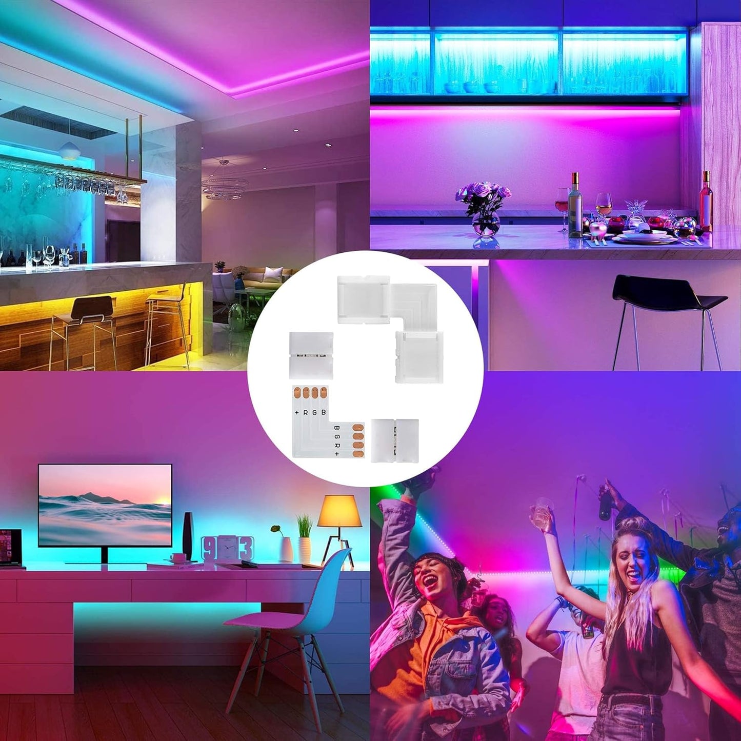 JACKYLED Minimal-Hardware LED Strip Corner Connectors for Clean Lines in Studio and Rental Space RGB Projects