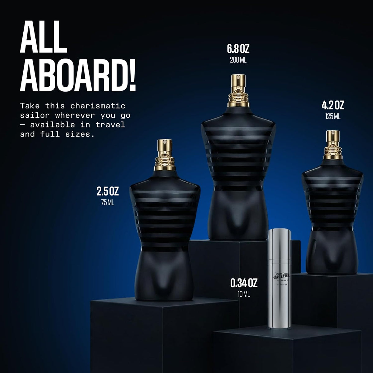 Jean Paul Gaultier Le Male Le Parfum for Men – High-End Woody Amber Fragrance for Formal Events and Galas