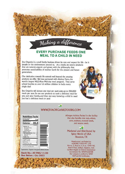 Jiva Organic Fenugreek Seeds 7 Ounce – Whole Methi Seeds for Hormone Health, Overnight Beauty Water & Self-Care Reset