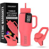 Coldest Tumbler with Handle and Straw – 36 oz Insulated Coffee Tumbler for Long Commutes and Office Desk Focus