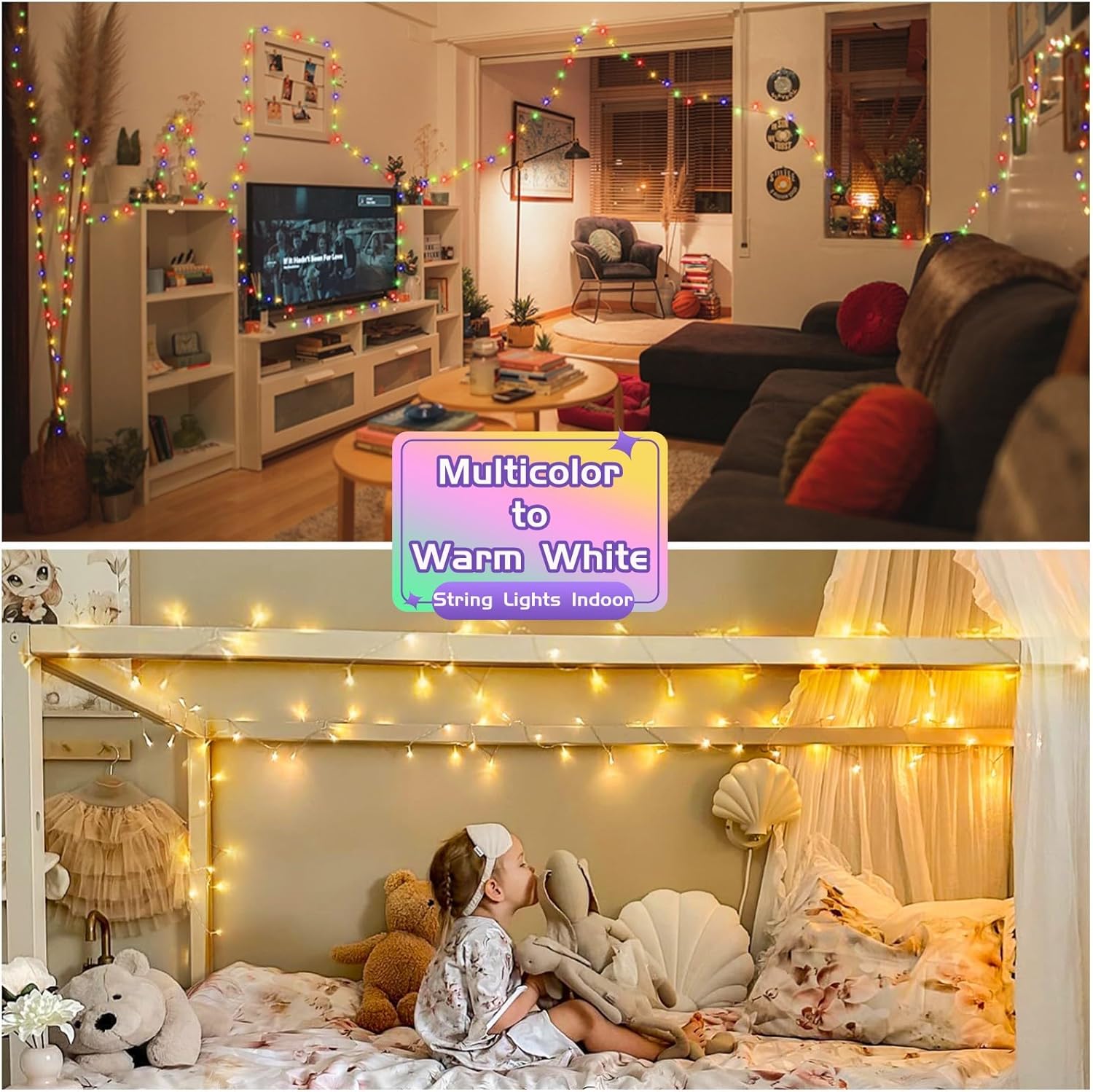 JMEXSUSS 66ft Color-Changing String Lights – 11 Mode Ambient Lighting for Bedroom, Living Room, and Cozy Home Aesthetic