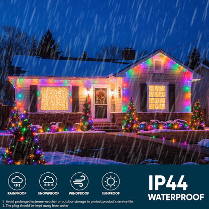 Joiedomi 600 LED Outdoor String Lights – IP44 Weatherproof 197 FT Roofline and Patio Lighting with 8 Modes and Timer