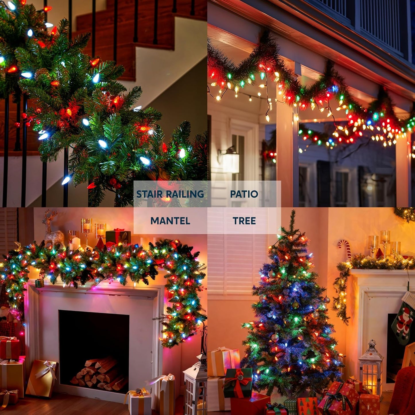Joiedomi C6 Holiday String Lights – Open-Air Patio, Porch and Outdoor Dining Ambiance, 50.6FT Plug-and-Go Multicolor LED for Year-Round Use