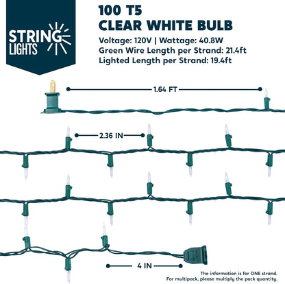 Joiedomi Heavy-Duty Outdoor Christmas Lights – 300 Mini Bulbs on Green Wire for Pergola, Gazebo, and Long Driveway Lighting, Connect Up to 5 Sets