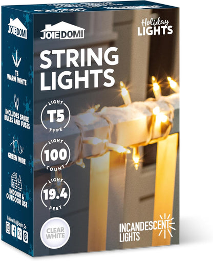 JOIEDOMI IP44 Waterproof Fairy Lights – 21.4FT Connectable Strands for Gazebo, Patio Cover, and Backyard Party Illumination