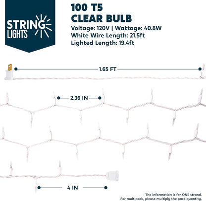 JOIEDOMI IP44 Waterproof Fairy Lights – 21.4FT Connectable Strands for Gazebo, Patio Cover, and Backyard Party Illumination