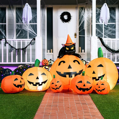 Joiedomi Safe Outdoor Halloween Inflatables 7FT Pumpkin – Reinforced Seams and Certified Plug for Nighttime Yard Use
