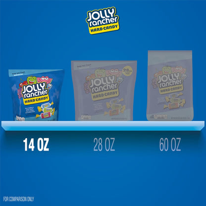 JOLLY RANCHER Assorted Fruit Hard Candy Resealable Bag, Nostalgic Stocking Stuffer and Holiday Candy Dish Gift, 14 oz