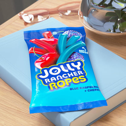 JOLLY RANCHER Ropes Blue Raspberry and Cherry Flavored Candy for Kids Trick-or-Treat Bowl Filler, 6 oz Resealable Bag