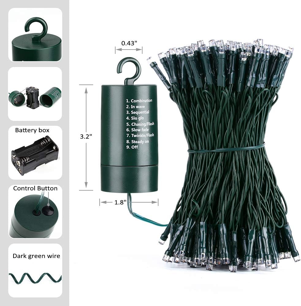 Joomer Camping and Outdoor Dining Lights – Portable 66ft 200 LED Battery Fairy Lights with 6Hr Timer, Multicolor