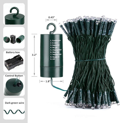 Joomer Camping and Outdoor Dining Lights – Portable 66ft 200 LED Battery Fairy Lights with 6Hr Timer, Multicolor