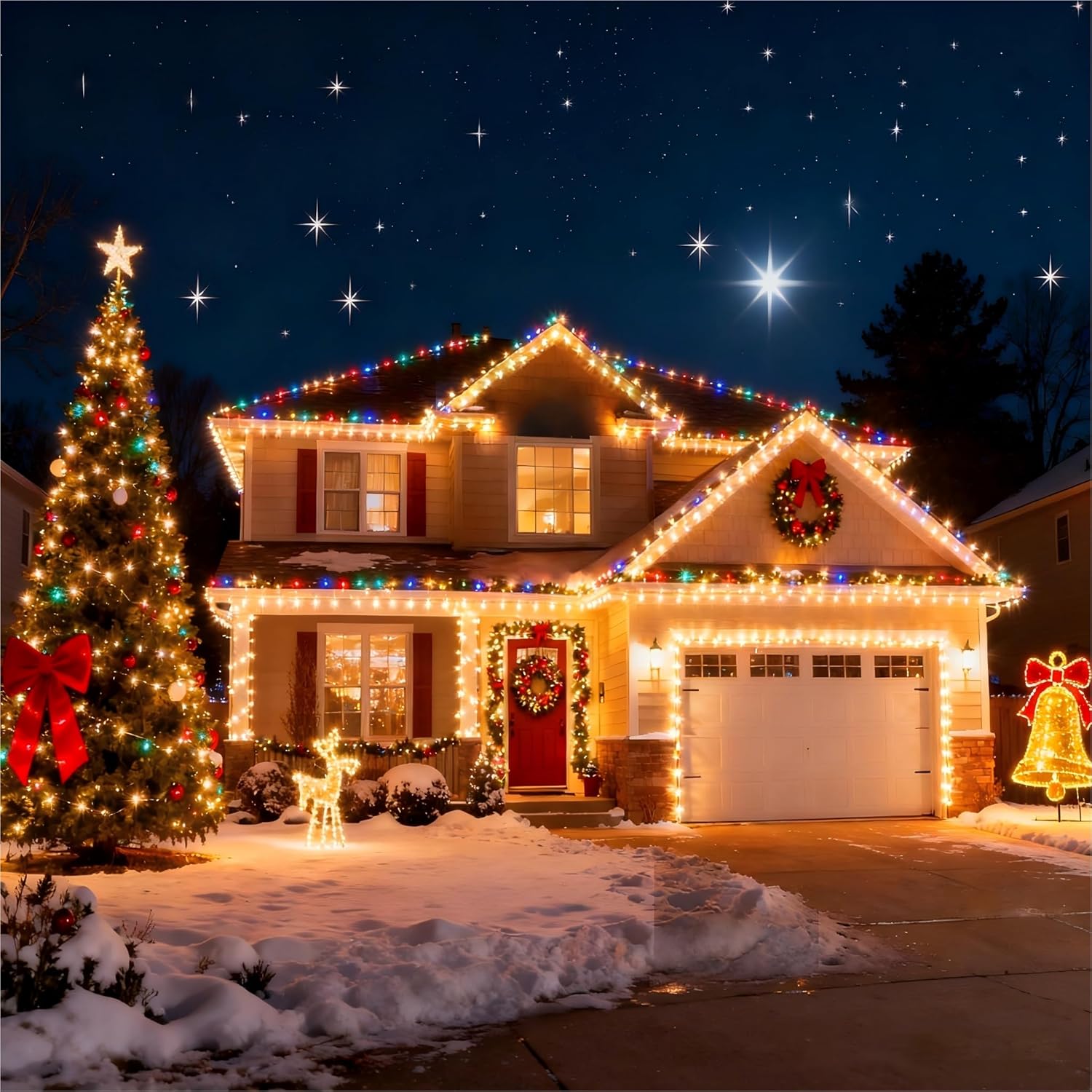 Joomer Color Changing Lights – Covered Porch and Garden Display with Timer Mode