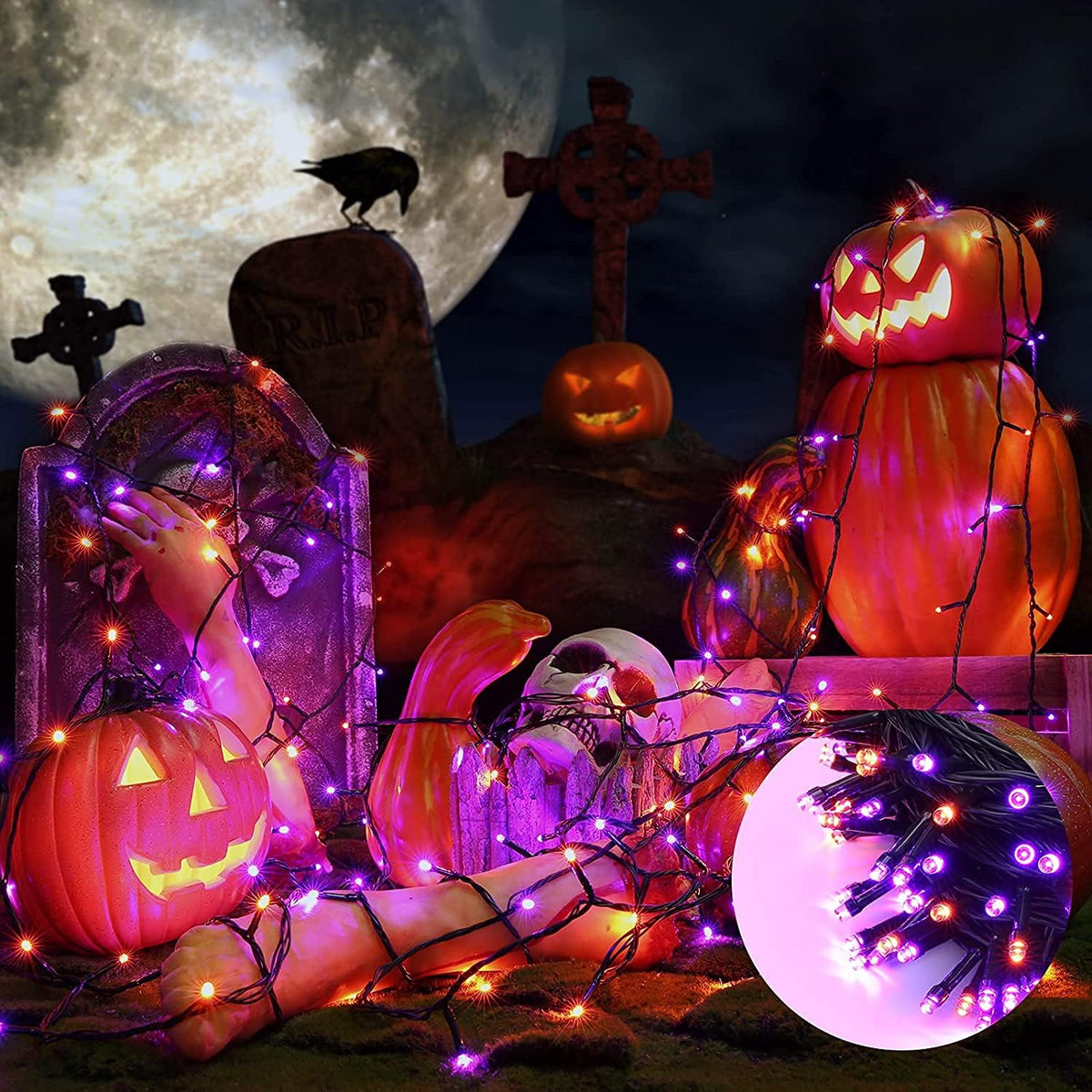 Joomer Halloween LED String Lights – Creative Gift for Halloween Lovers, Timer End-to-End Connectable
